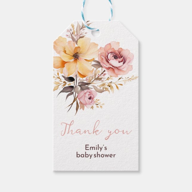 Duschkarte für Mädchen in Rosa Geschenkanhänger (Vorderseite)