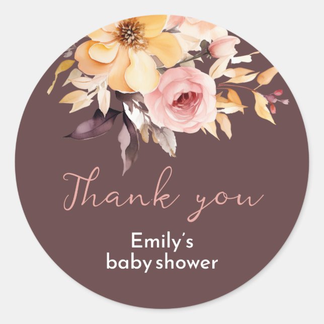 Duschkarte für Mädchen in Rosa Runder Aufkleber (Vorderseite)