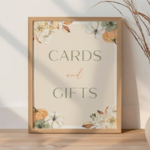 Duschkarte und Geschenke für Pumpkin Baby Poster