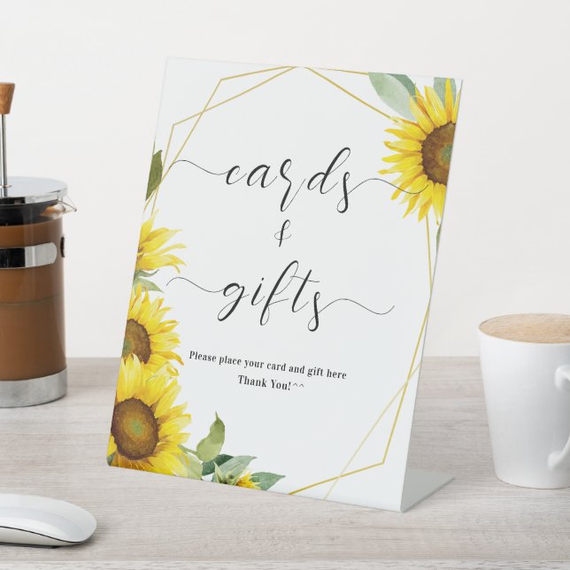 Duschkarten und Geschenke für Sonnenblumen Sockelschild (In SItu)