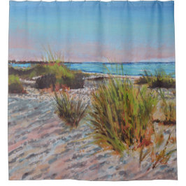 Duschvorhang an der Küste