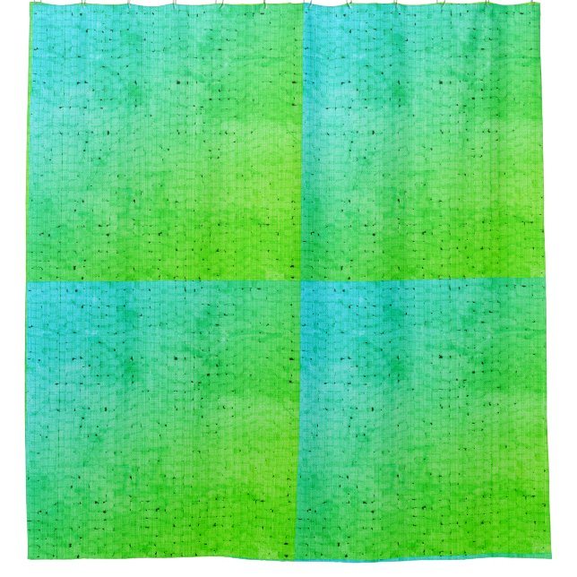 Duschvorhang aus blaugrünem Weidengeflecht (Vorderseite)