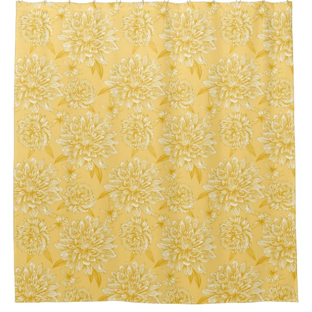 Duschvorhang aus gelben Blumen (Vorderseite)