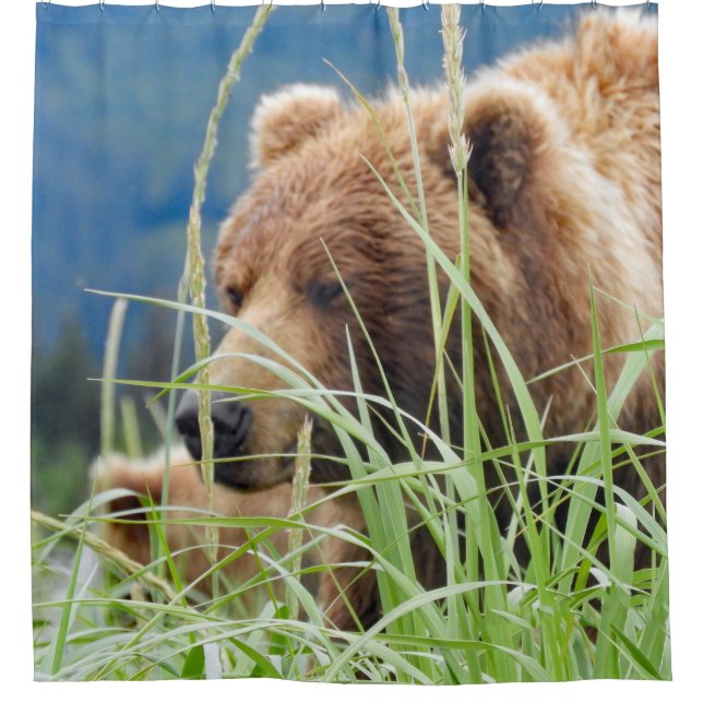 Duschvorhang aus Grizzlybär & Cupe (Vorderseite)