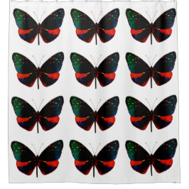 Duschvorhang aus Rot, Grün und Schwarz