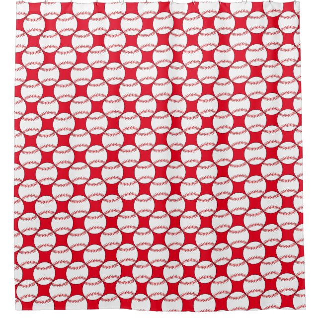 Duschvorhang aus Rot und Weiß (Vorderseite)
