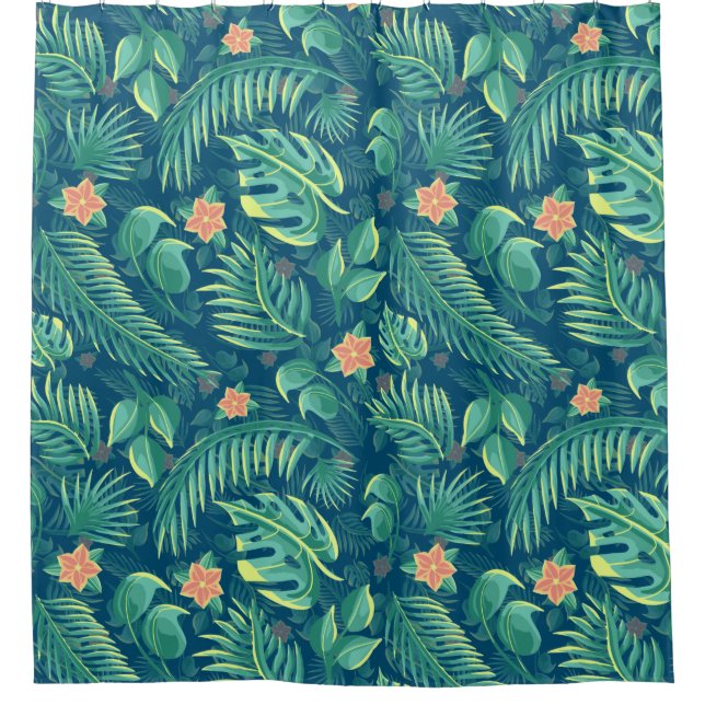 Duschvorhang aus tropischem Foliage (Vorderseite)