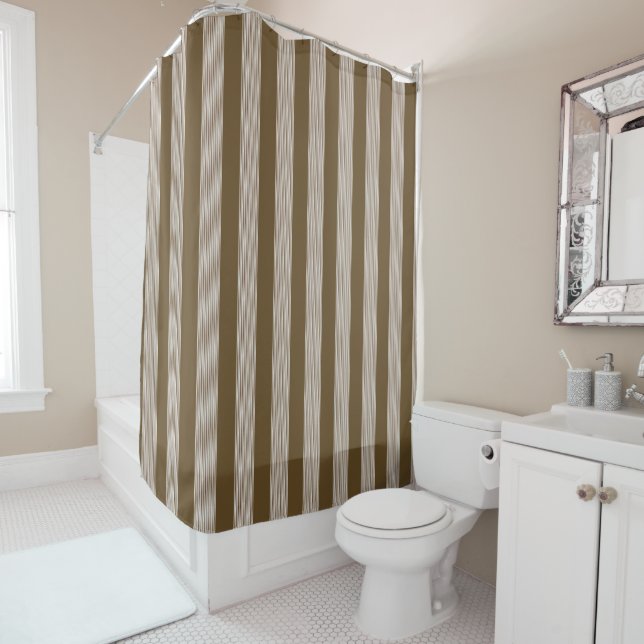 Duschvorhang Beige & Braun gestreift (Beispiel)