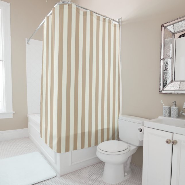 Duschvorhang Beige Streifen (Beispiel)