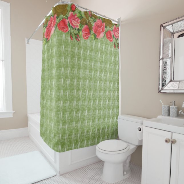 Duschvorhang Blumengrün (Beispiel)
