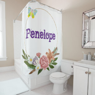 Duschvorhang Blütenschmetterling