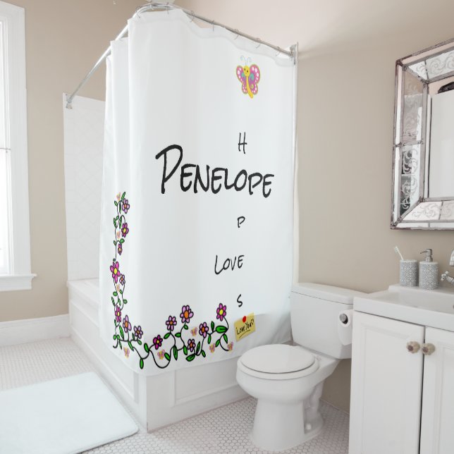 Duschvorhang Blütenschmetterling (Beispiel)