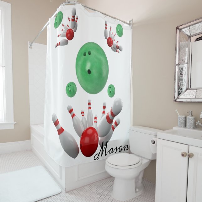 Duschvorhang Bowling (Beispiel)