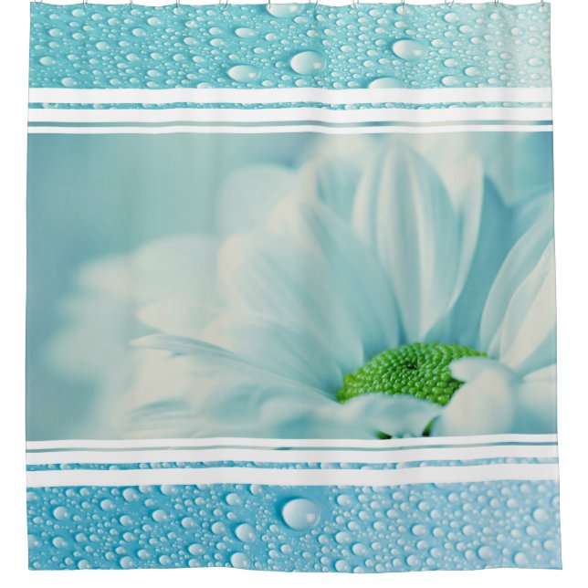 Duschvorhang/Daisy mit Taubentropfen Duschvorhang (Vorderseite)