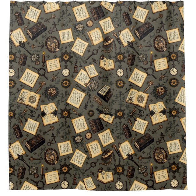 Duschvorhang der Vintagen Akademie (Vorderseite)