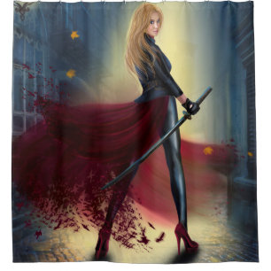 Duschvorhang Fantasie Frauen-Kriegers-Prinzessin-