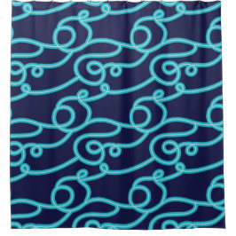 Duschvorhang für aquamarin- und Navy-Blue-Beach-Th