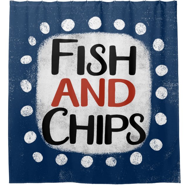 Duschvorhang für Fische und Chips (Vorderseite)