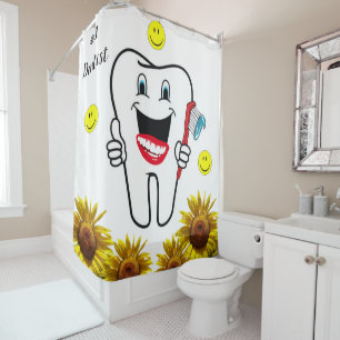 Duschvorhang für Sonnenblumen Zahnarzt