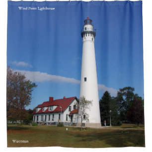 Duschvorhang für Wind Point Lighthouse