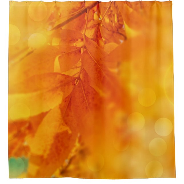 Duschvorhang gefärbt Herbst glänzende Blätter (Vorderseite)