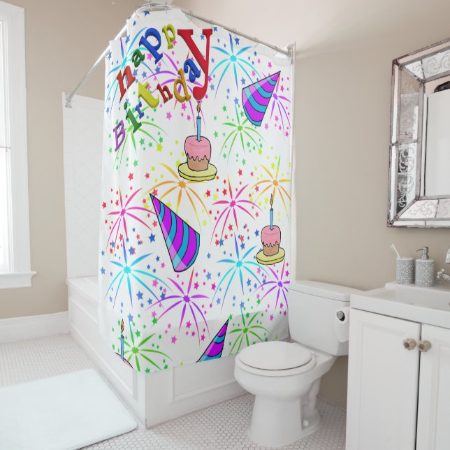 Duschvorhang glücklich Geburtstag (Beispiel)