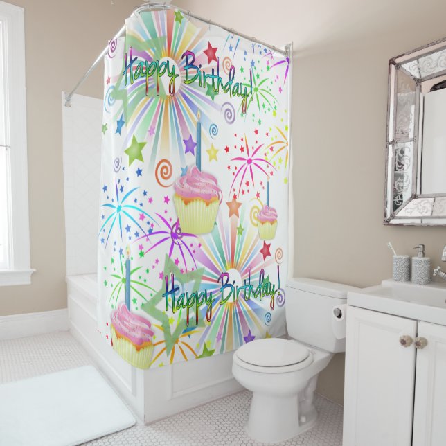 Duschvorhang glücklich Geburtstag (Beispiel)