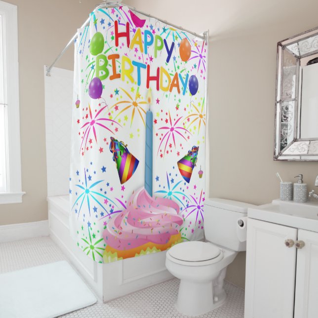 Duschvorhang glücklich Geburtstag (Beispiel)