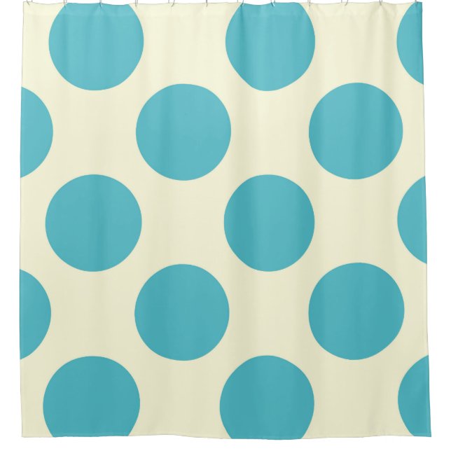 Duschvorhang große Kreise Dots Blue Cream (Vorderseite)