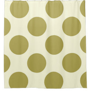 Duschvorhang große Kreise Dots Grüne Creme