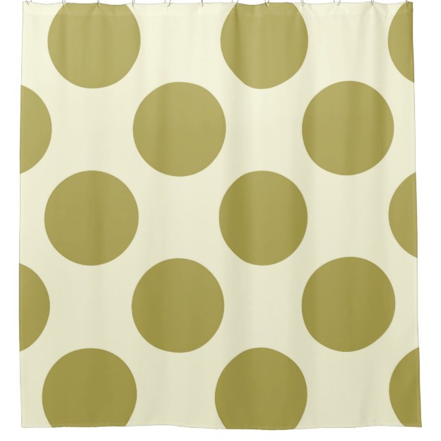 Duschvorhang große Kreise Dots Grüne Creme (Vorderseite)