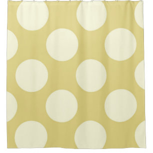 Duschvorhang große Kreise Dots Grüne Creme