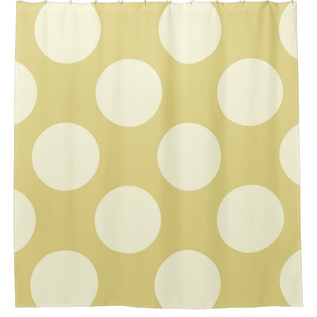 Duschvorhang große Kreise Dots Grüne Creme (Vorderseite)