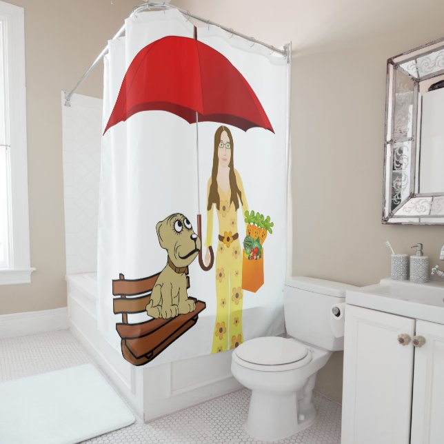Duschvorhang Hippie Dog Carrots (Beispiel)