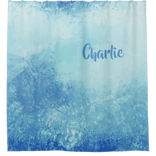 Duschvorhang im abstrakten Ozean individuelle Name (Vorderseite)