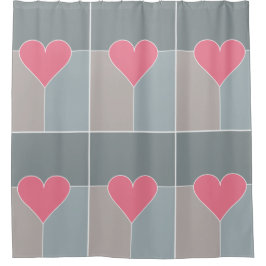 Duschvorhang im Herzen Pattern