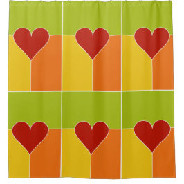 Duschvorhang im Herzen Pattern