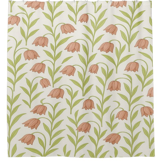 Duschvorhang in Beige und Rosa (Vorderseite)