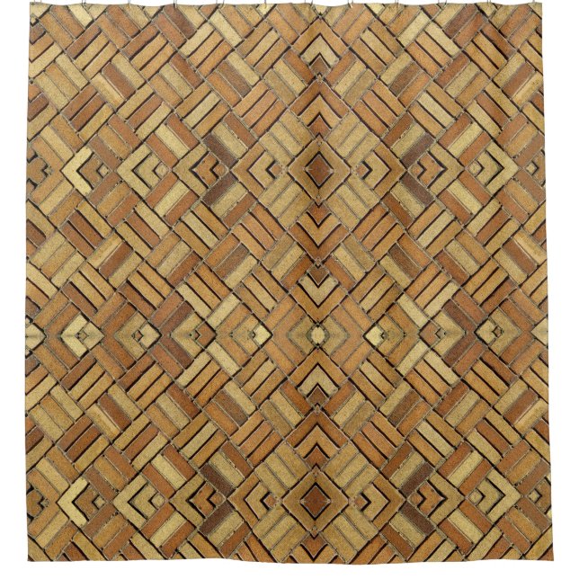 Duschvorhang - Kaleidoskopisches Muster in Ziegels (Vorderseite)