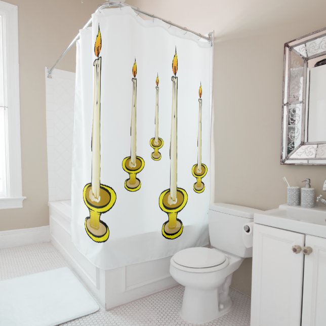 Duschvorhang Kerzen (Beispiel)