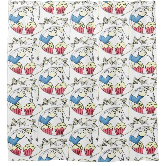 Duschvorhang Kuchendekorator (Vorderseite)