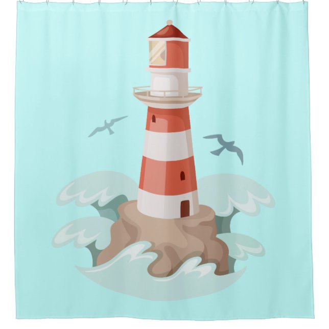 Duschvorhang/Leuchtturm Duschvorhang (Vorderseite)