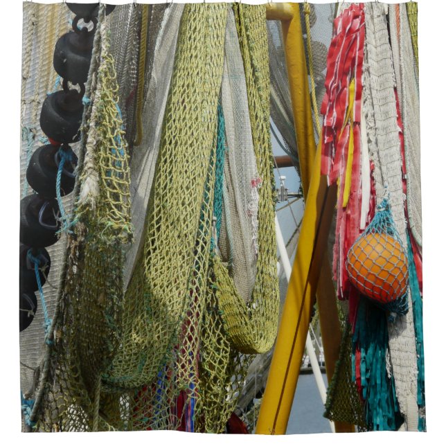 Duschvorhang mit abstrakten Beachangeln (Vorderseite)