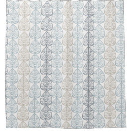 Duschvorhang mit abstrakten Pflanze-Ornamenten.