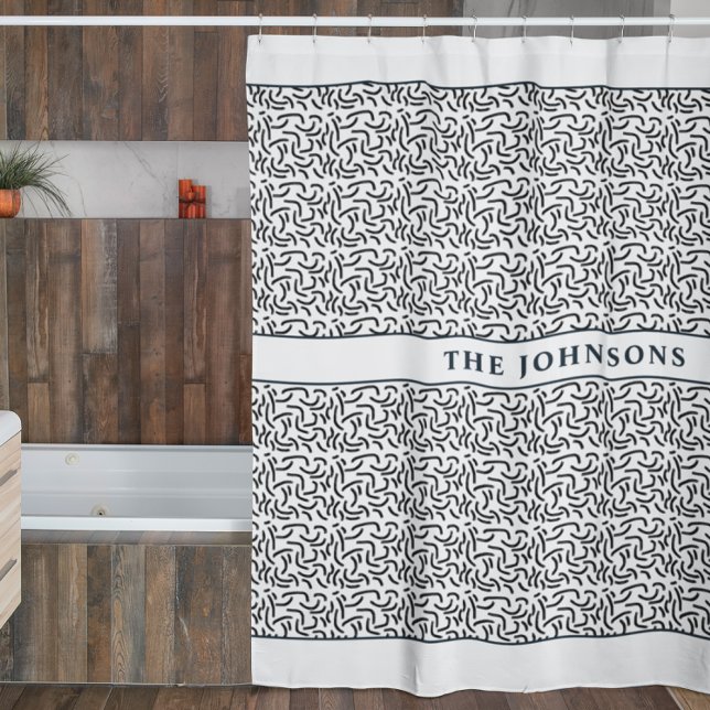 Duschvorhang mit Abstrakter Schwarzweißfamilie (Von Creator hochgeladen)