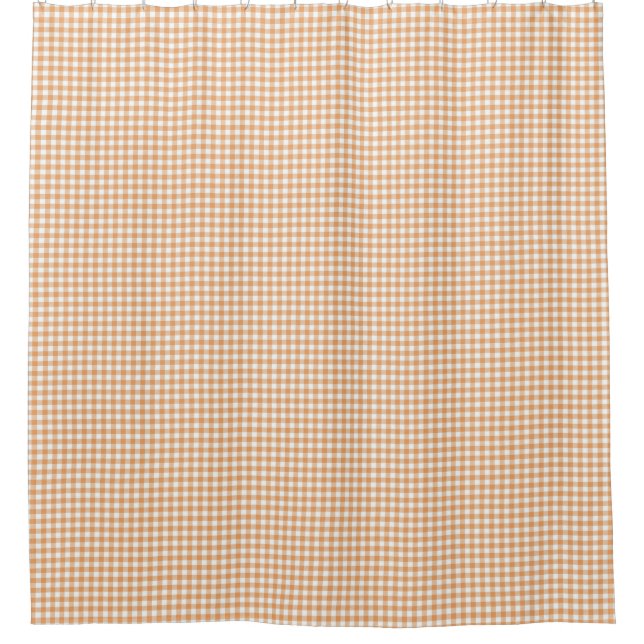 Duschvorhang mit beigem und weißem Gingham-Muster  (Vorderseite)