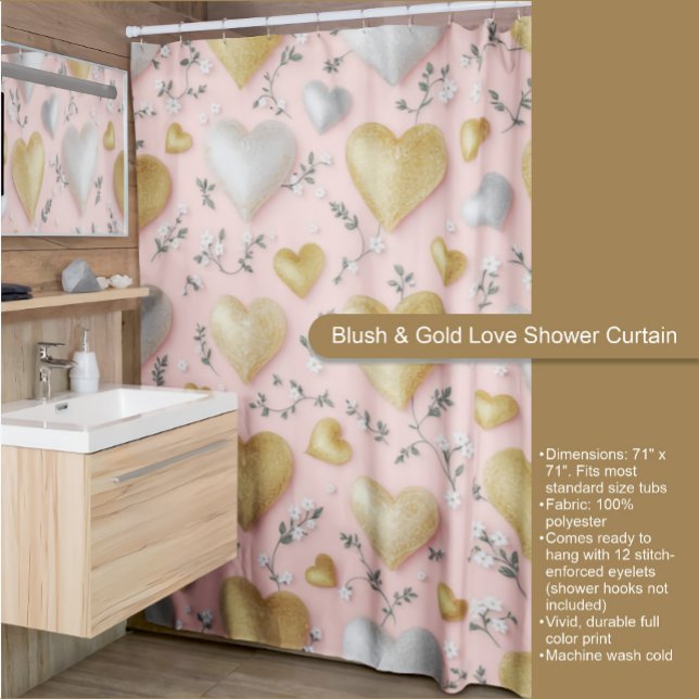Duschvorhang mit Blush & Gold Liebe (Von Creator hochgeladen)