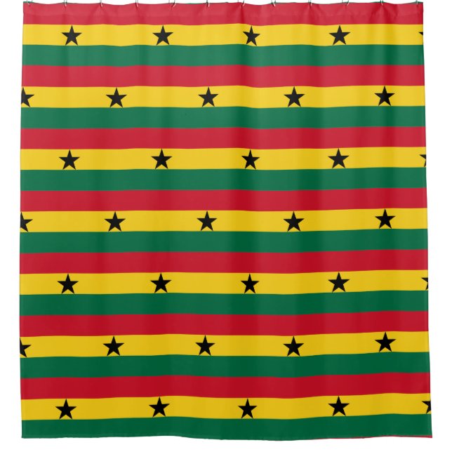 Duschvorhang mit der Flagge Ghanas (Vorderseite)