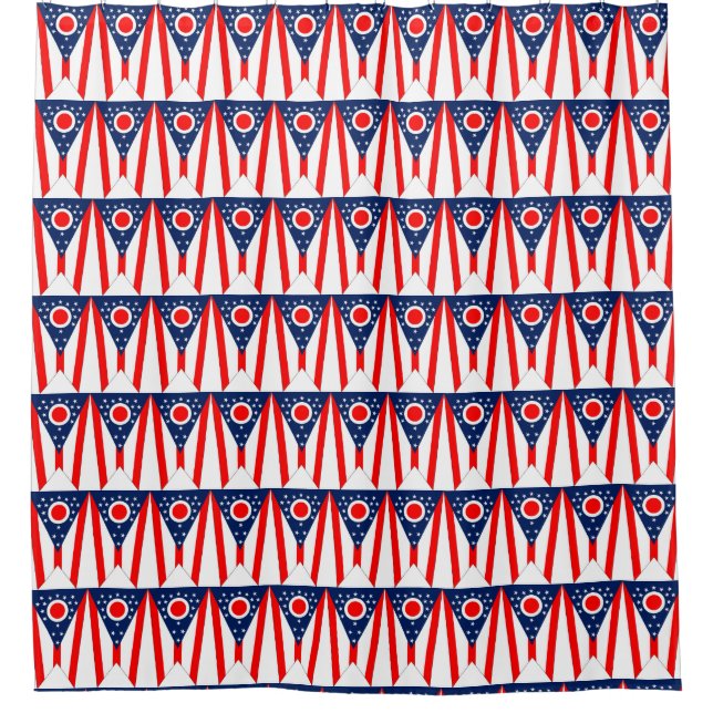 Duschvorhang mit der Flagge von Ohio Staat, USA (Vorderseite)
