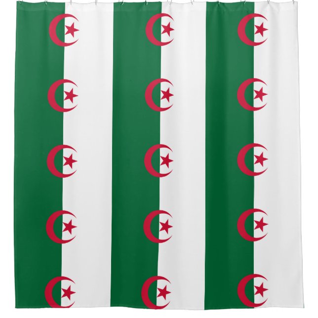 Duschvorhang mit Flagge Algeriens (Vorderseite)